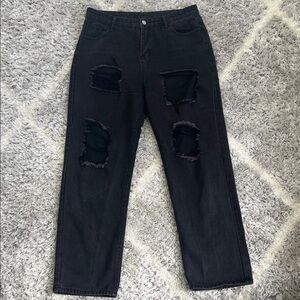 Distressed Black Jeans